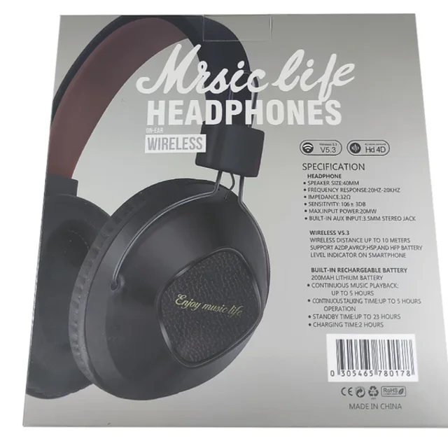 هدفون بی سیم چرمی Music Life AKZ 17