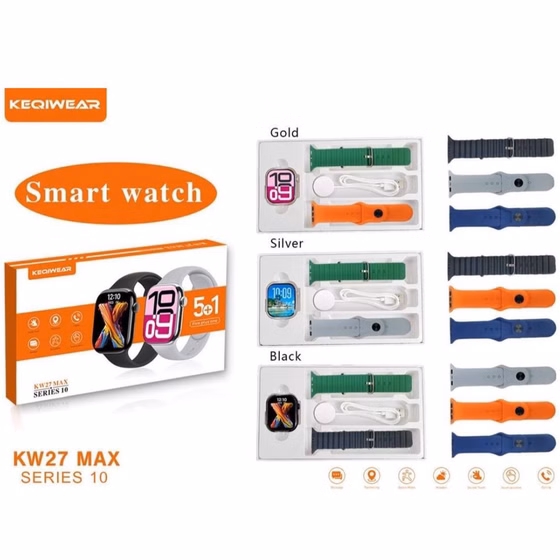 (1050006) ساعت هوشمند KW27 MAX ۴۶ میلی‌متری با GPS و نمایشگر AMOLED