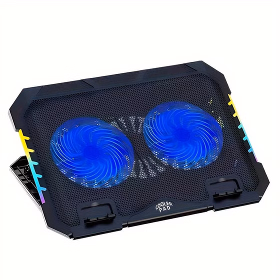 (1100031) کول پد لپ تاپ گیمینگ مدل S900 با ۲ فن RGB و تنظیم ارتفاع